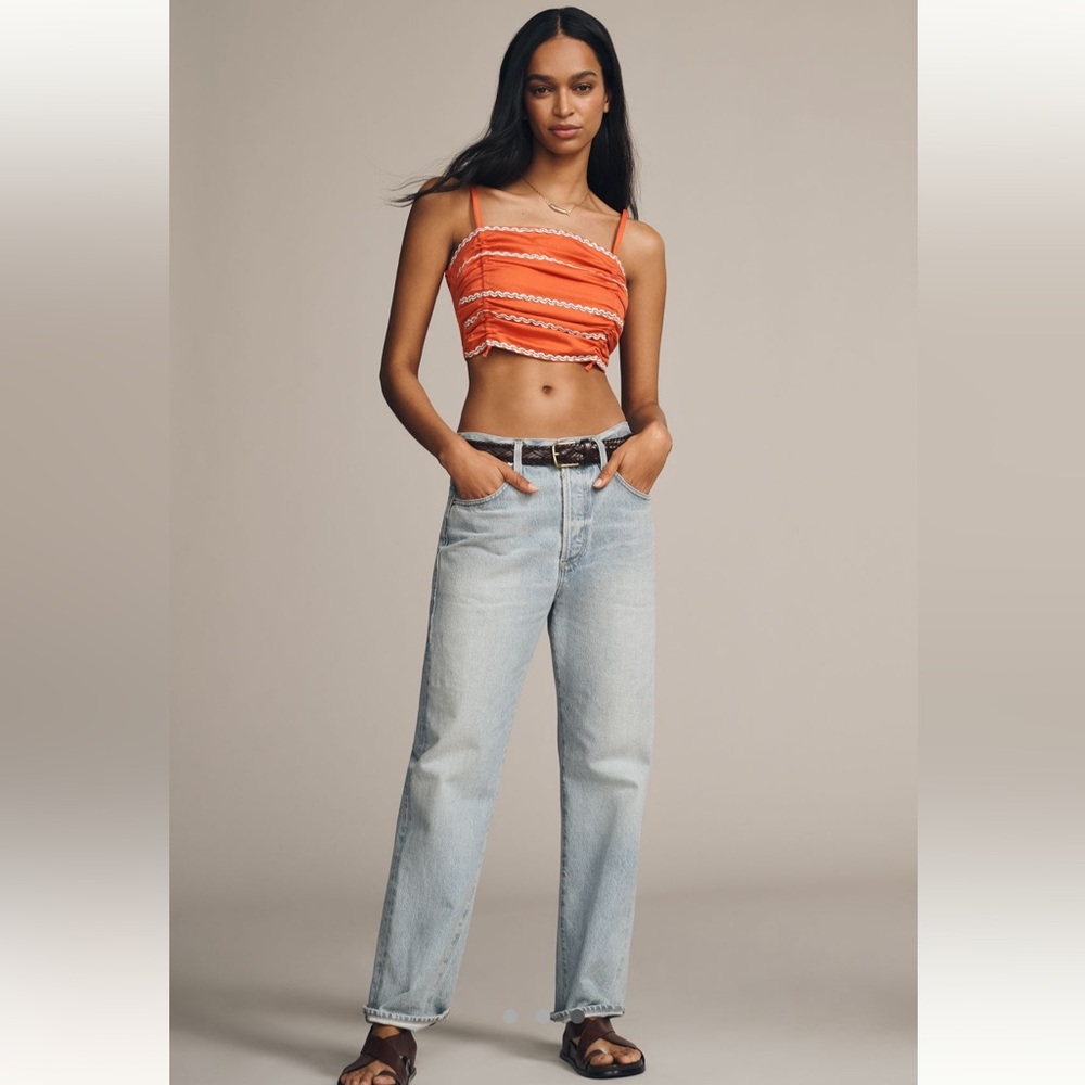 NWT Anthropologie  Red/Orange Strappy Crop Top